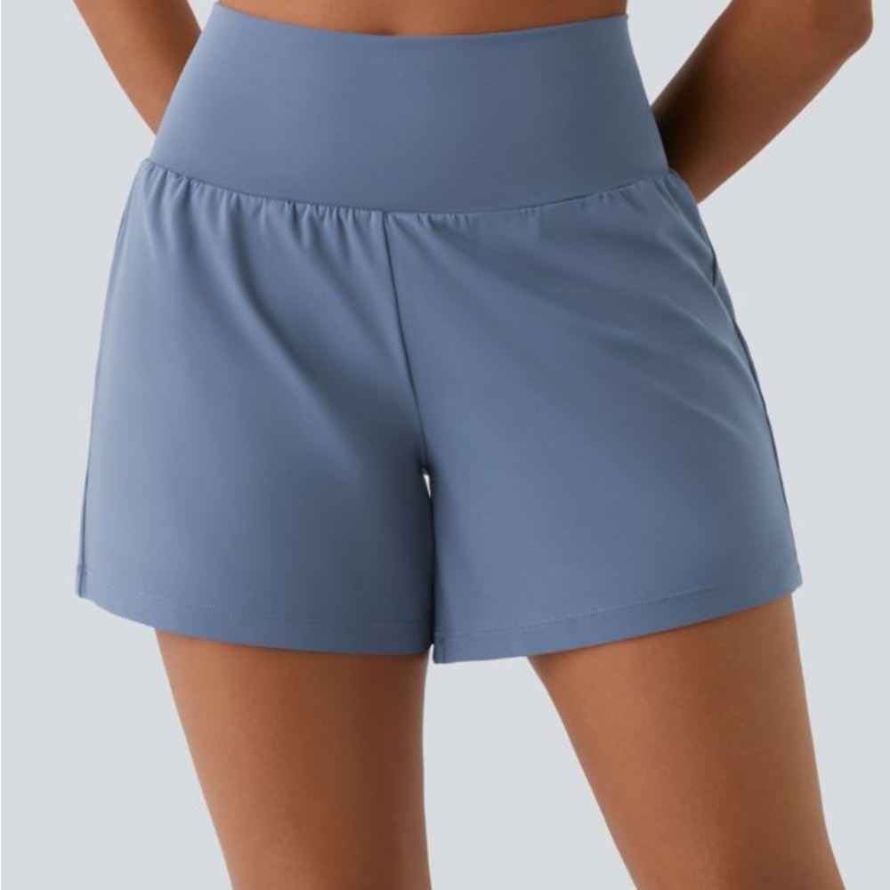 Women's Blue High-Waisted Shorts